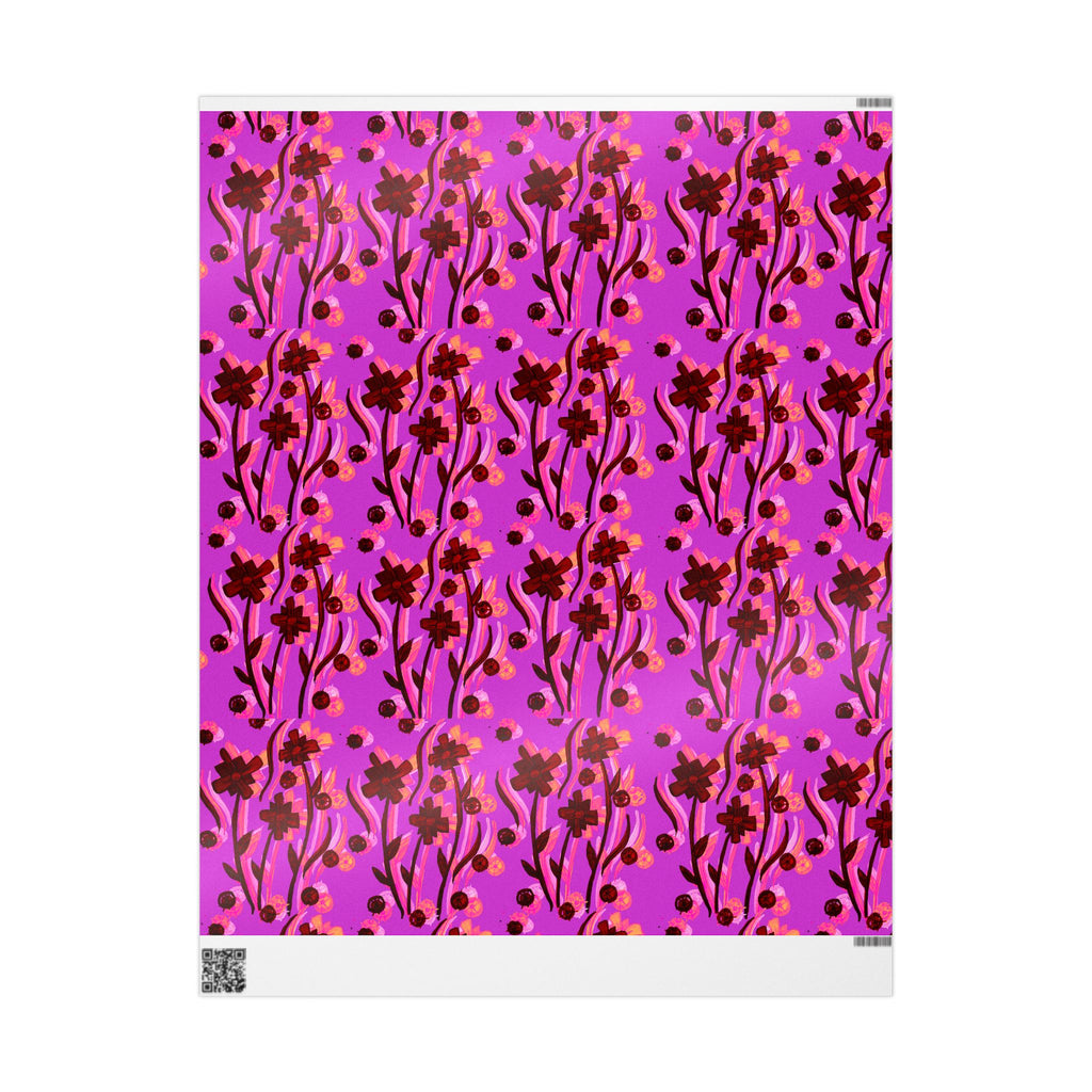 Floral Pink Wrapping Paper — Bold Magenta Flower Gift Wrap
