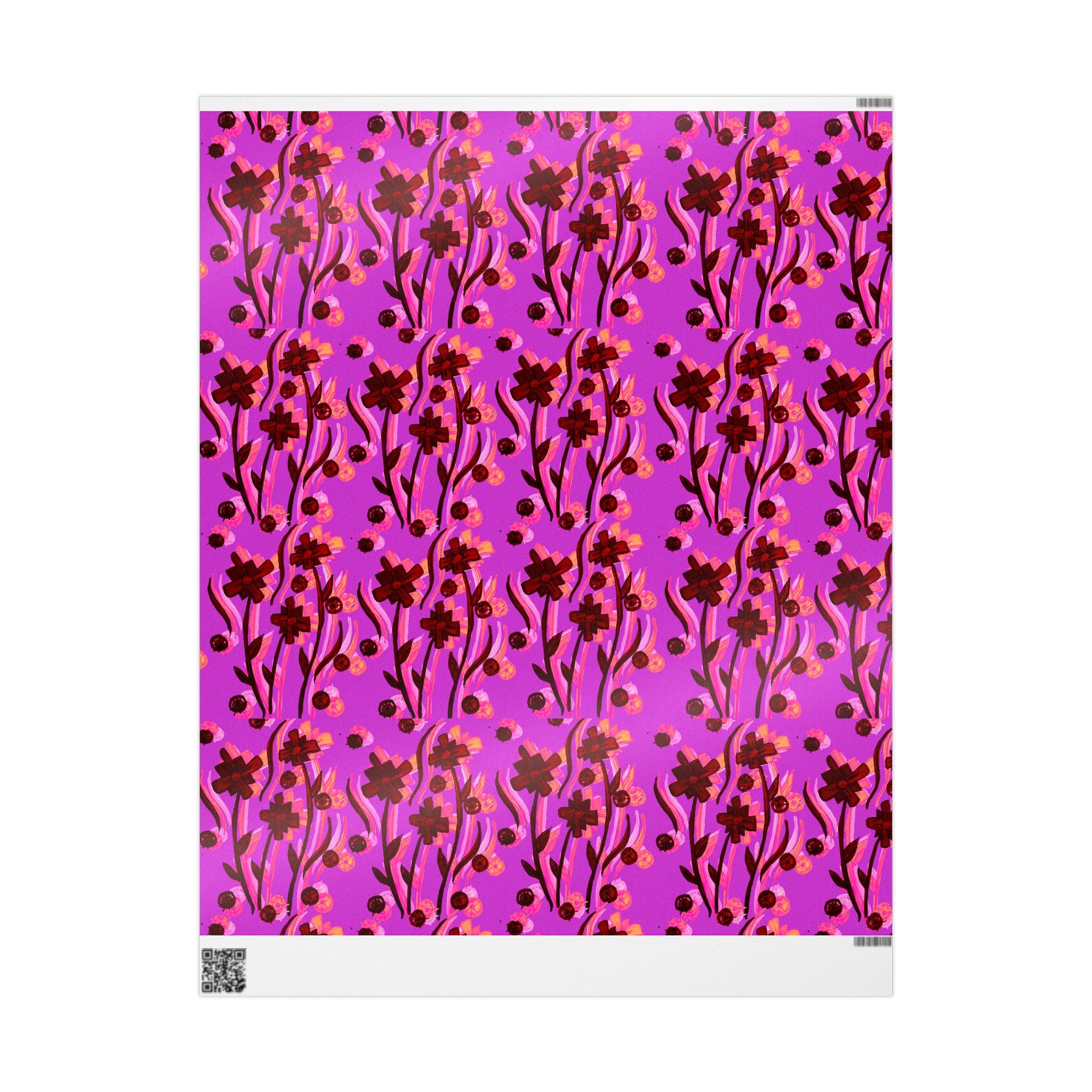 Floral Pink Wrapping Paper — Bold Magenta Flower Gift Wrap