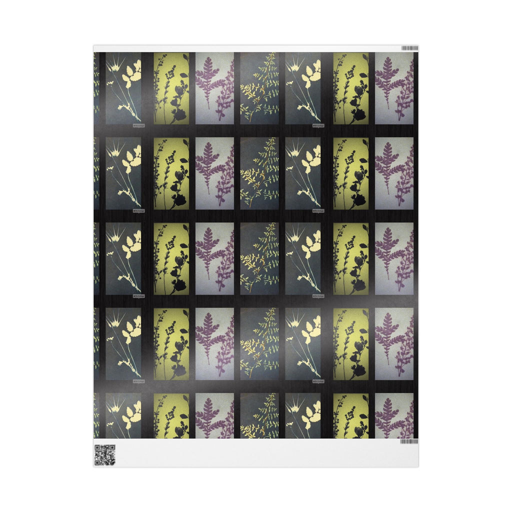Botanical Windowpane Wrapping Paper — Floral Grid Gift Wrap