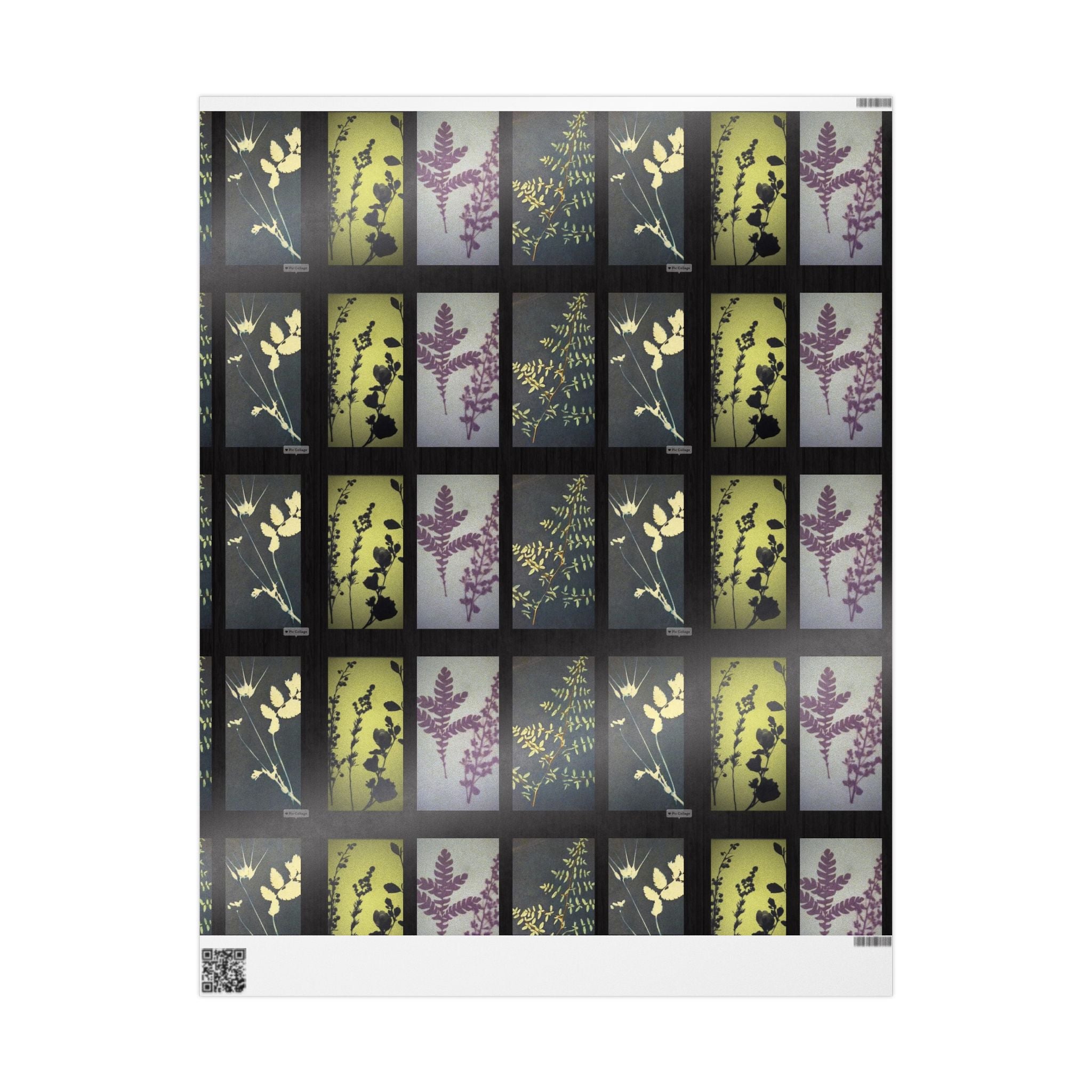 Botanical Windowpane Wrapping Paper — Floral Grid Gift Wrap