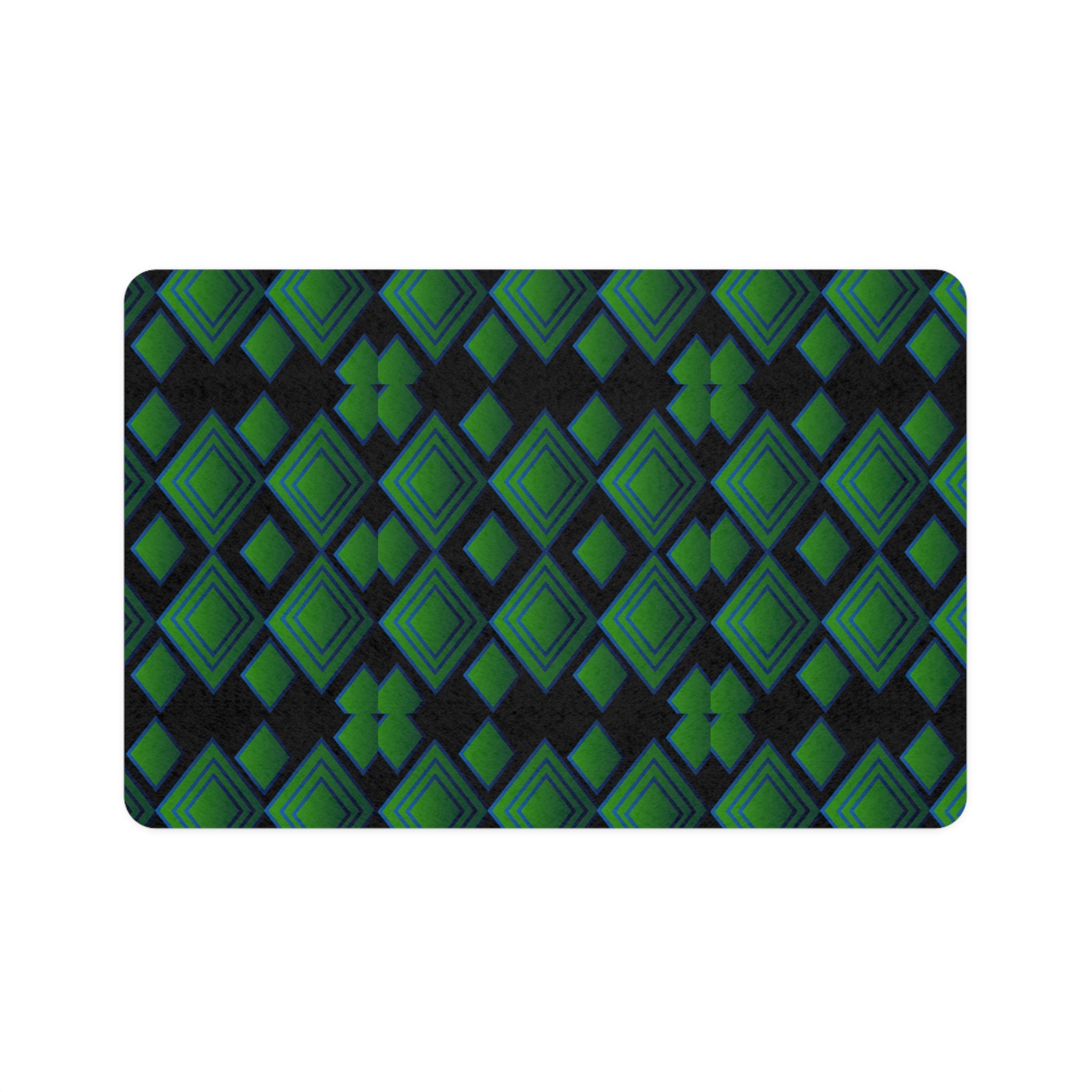 Geometric Green Diamond Pet Food Mat (12x18)
