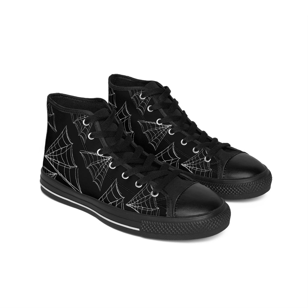 Spiderweb High-Top Sneakers — Black Gothic Men’s Classic Sneakers