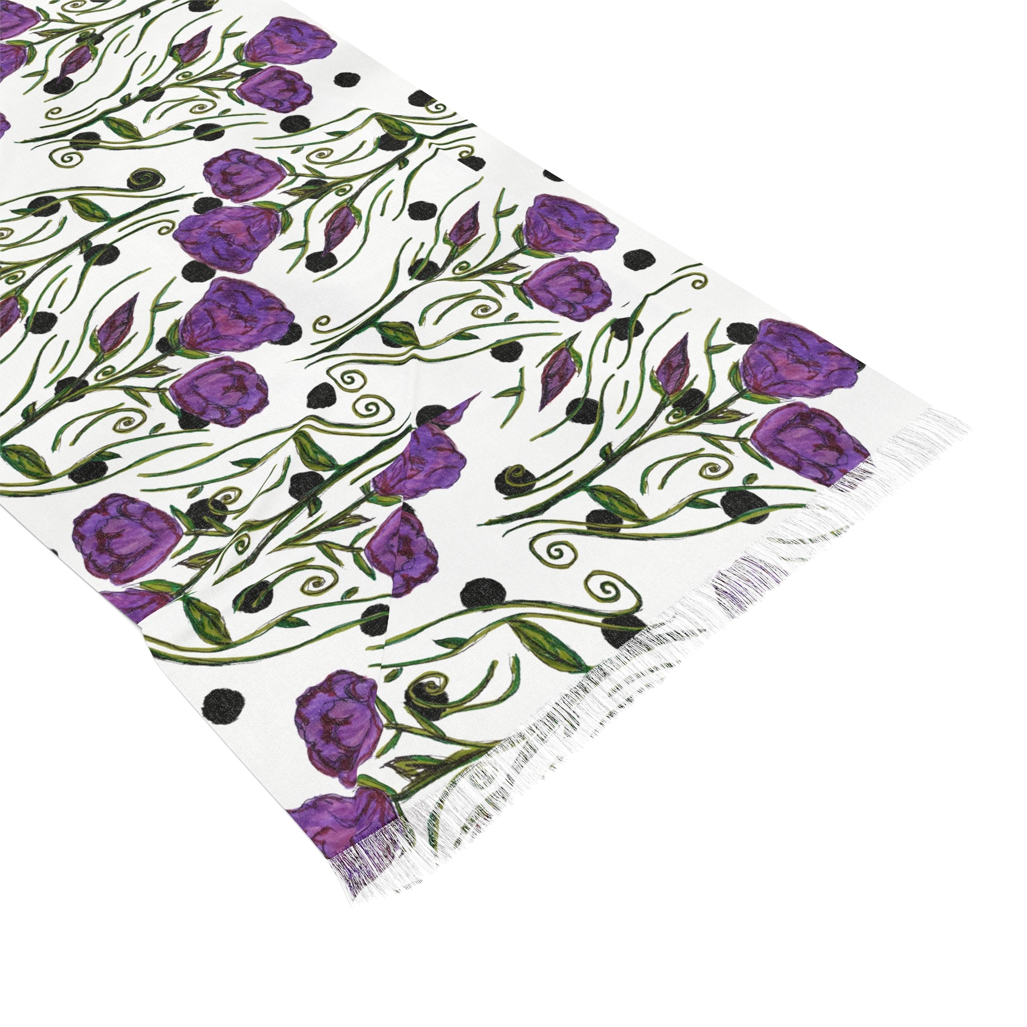 Floral Purple Rose Lightweight Scarf