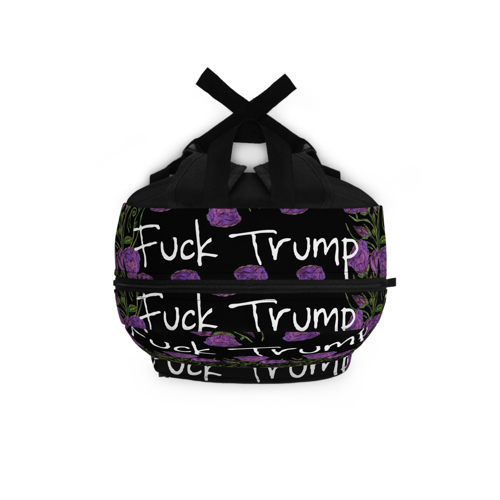 Anti-Trump Floral Backpack — Purple Rose Protest Statement Bag