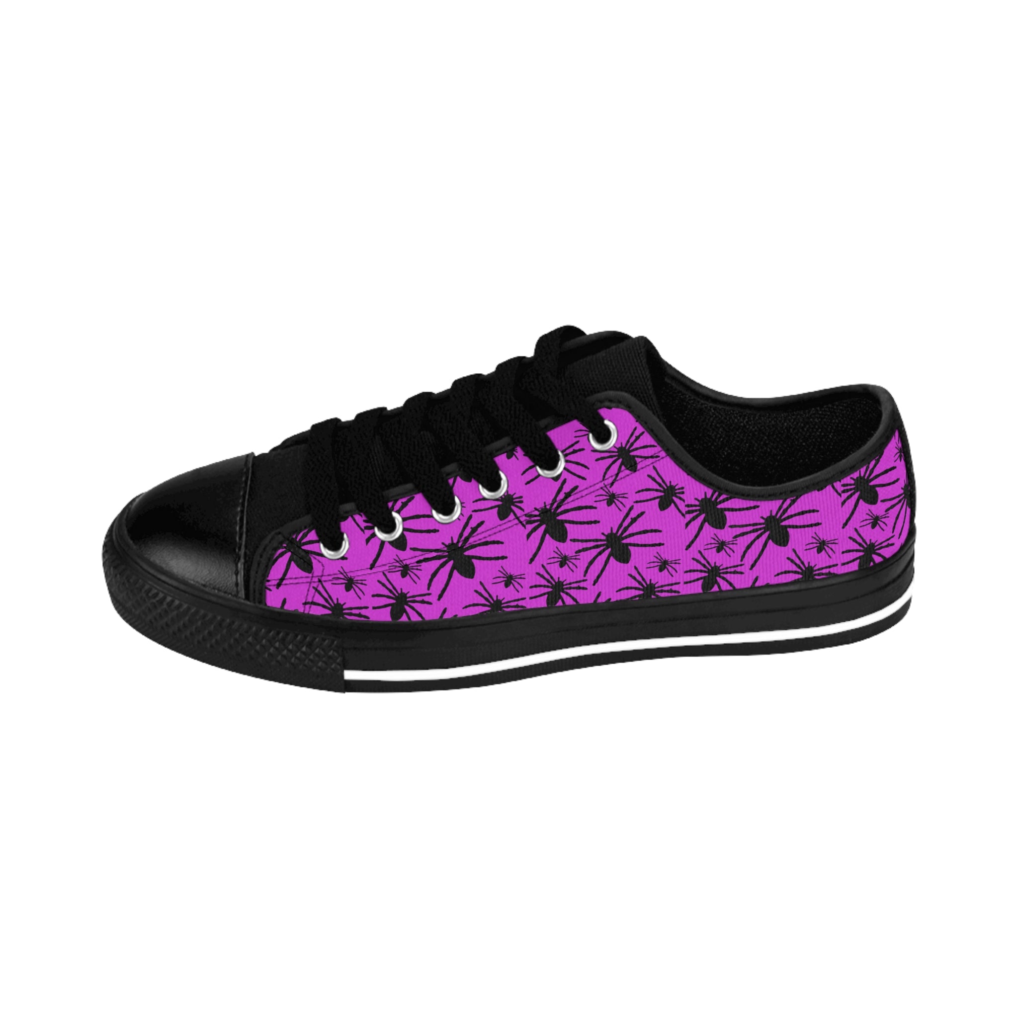 Women's Sneakers — Purple Palm Tree Pattern Casual Canvas Shoes