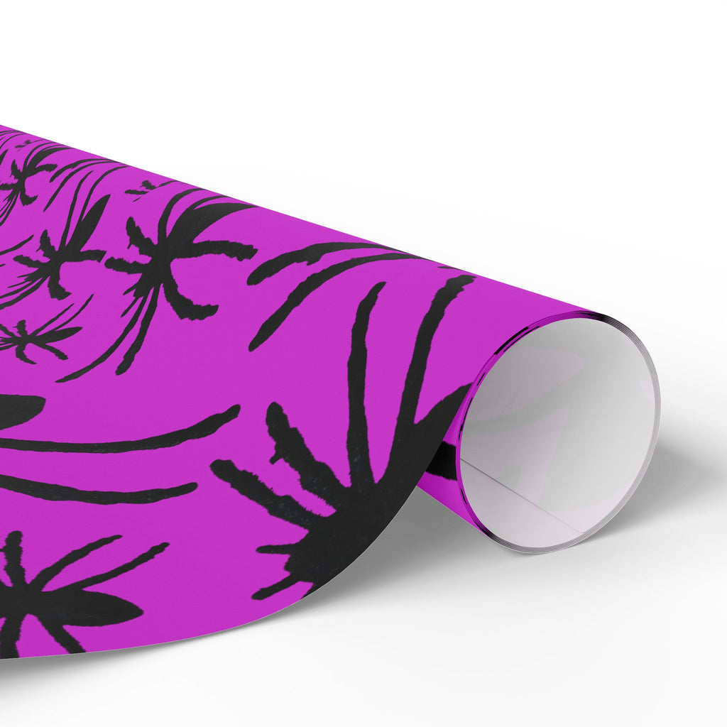 Spider Pattern Wrapping Paper — Pink Halloween Gift Wrap