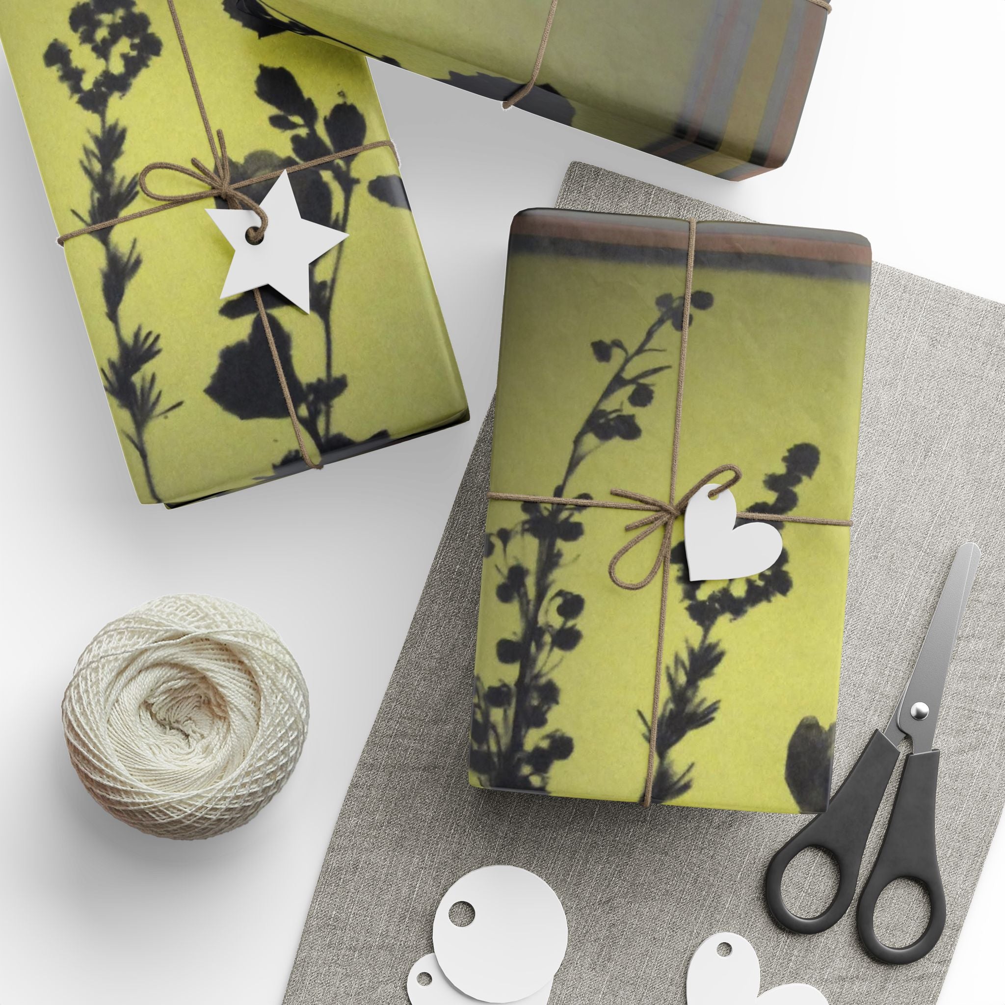 Wrapping Paper — Vintage Botanical Silhouette Gift Wrap