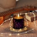 Soy Candle — Amber Jar with Purple Floral Silhouette (Scented, Multi-Size)