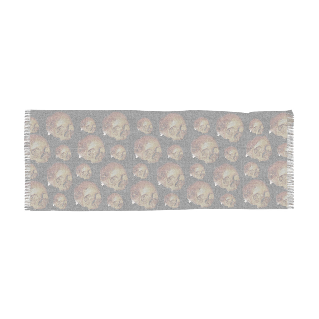 Skull Pattern Lightweight Scarf — Gothic Day of the Dead Fashion Accessory