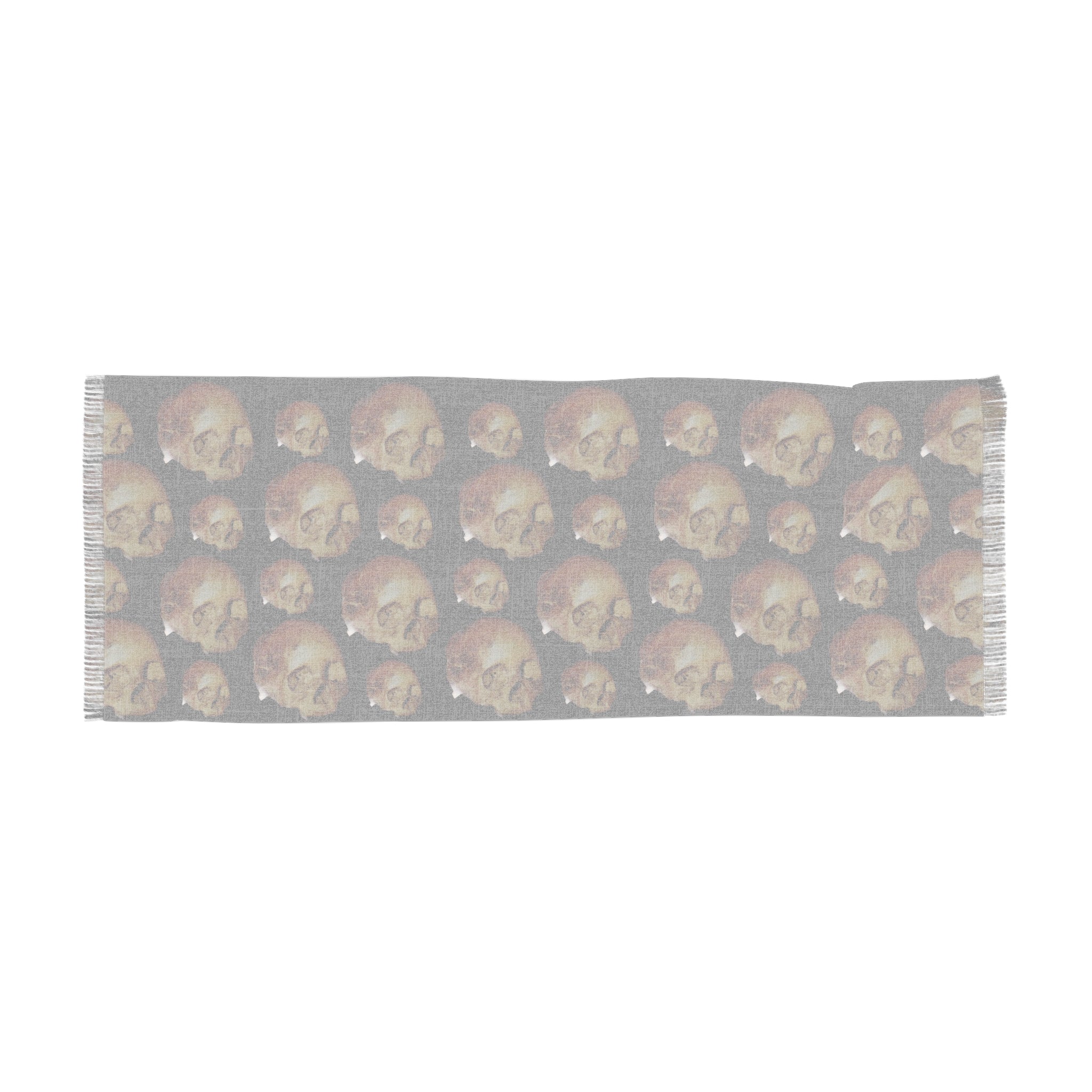 Skull Pattern Lightweight Scarf — Gothic Day of the Dead Fashion Accessory