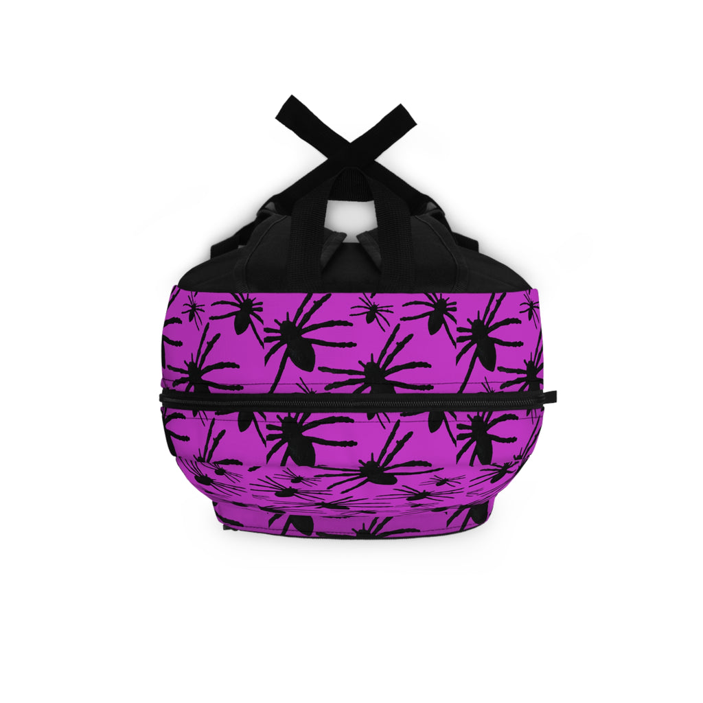 Spider Pattern Backpack — Pink Gothic Daypack for Halloween & Alternative Style