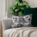 Skull & Thistle Lumbar Pillow — Gothic Floral Spun Polyester Accent Pillow