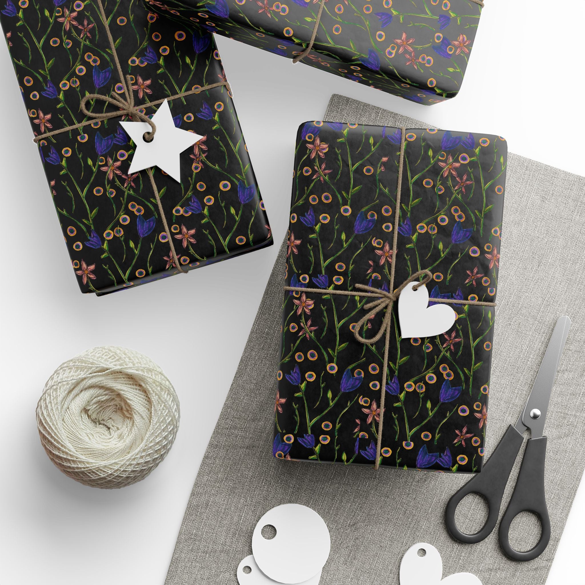 Botanical Night Floral Wrapping Paper
