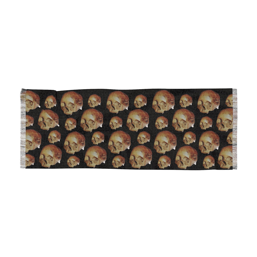 Skull Pattern Lightweight Scarf — Gothic Day of the Dead Fashion Accessory