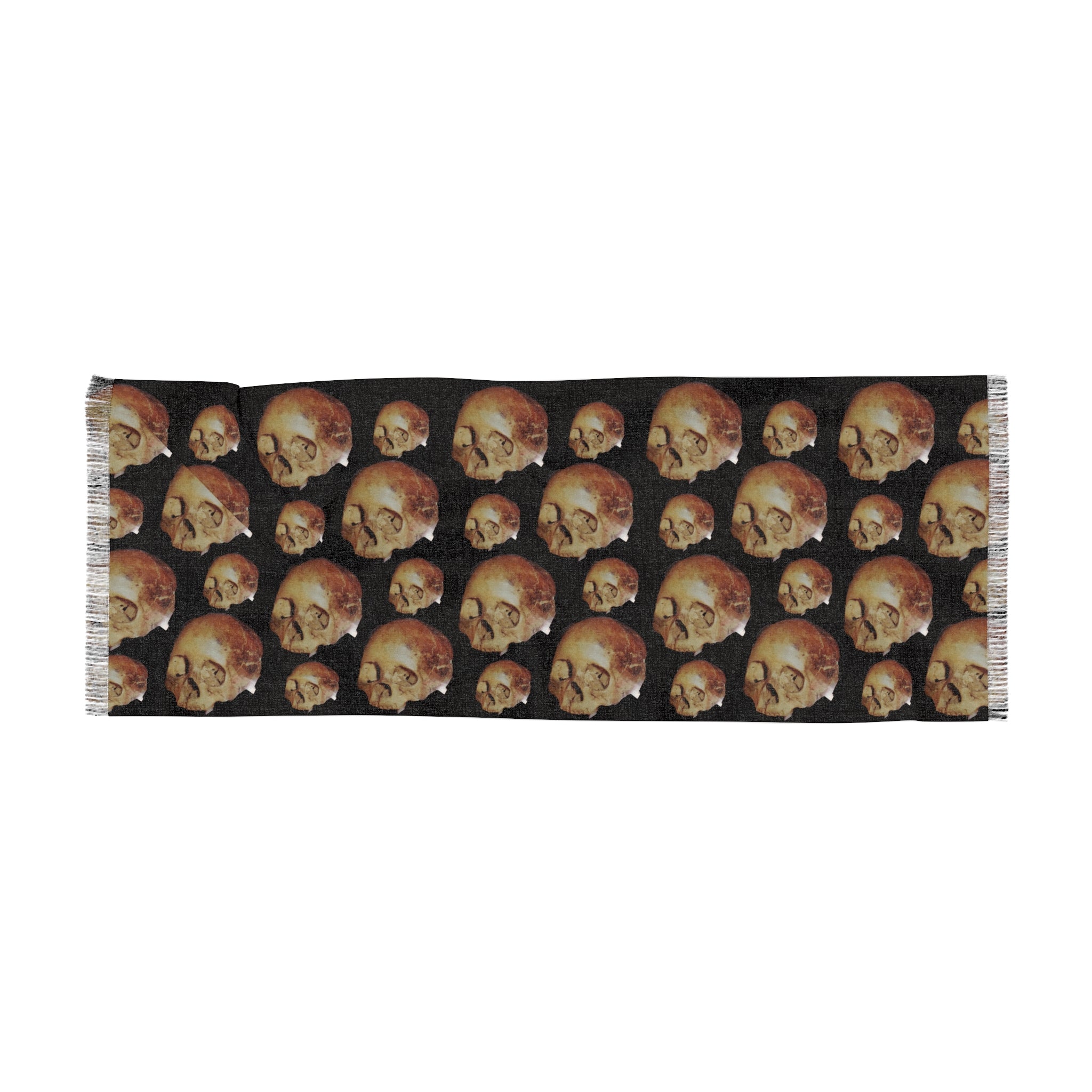 Skull Pattern Lightweight Scarf — Gothic Day of the Dead Fashion Accessory