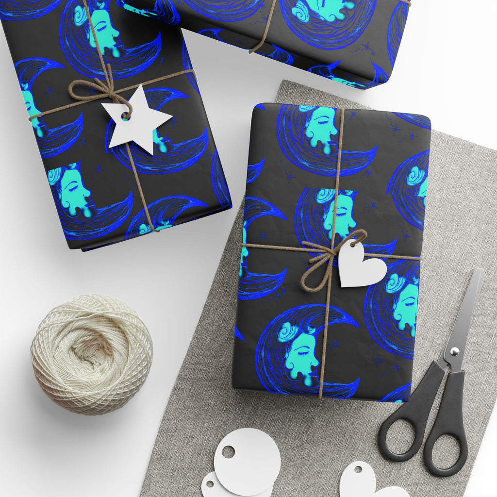 THE SAME DEEP WATER AS YOU Blue Marble Wrapping Paper — Abstract Swirl Gift Wrap