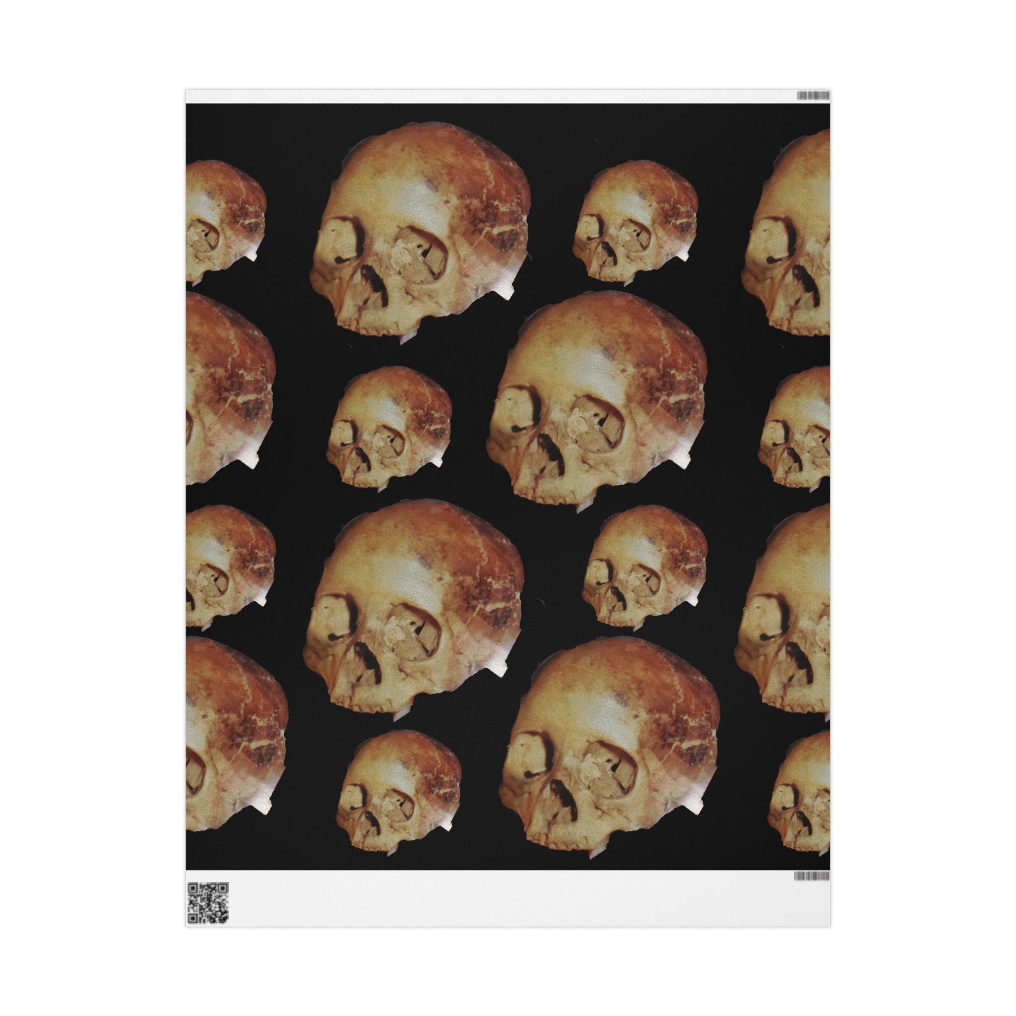 Skull Pattern Wrapping Paper — Gothic Halloween Gift Wrap