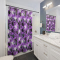 Purple Spider Pattern Shower Curtain — Bold Halloween Bathroom Decor