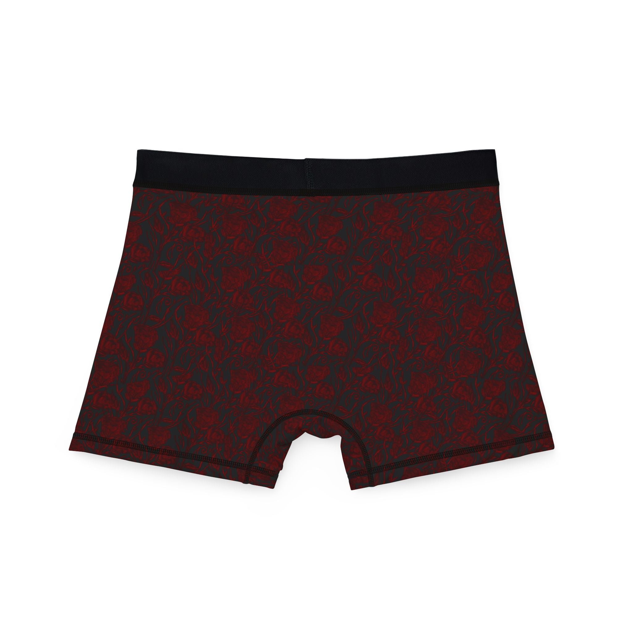 Red Floral Pattern Boxers — Men's Stretch Trunk Underwear