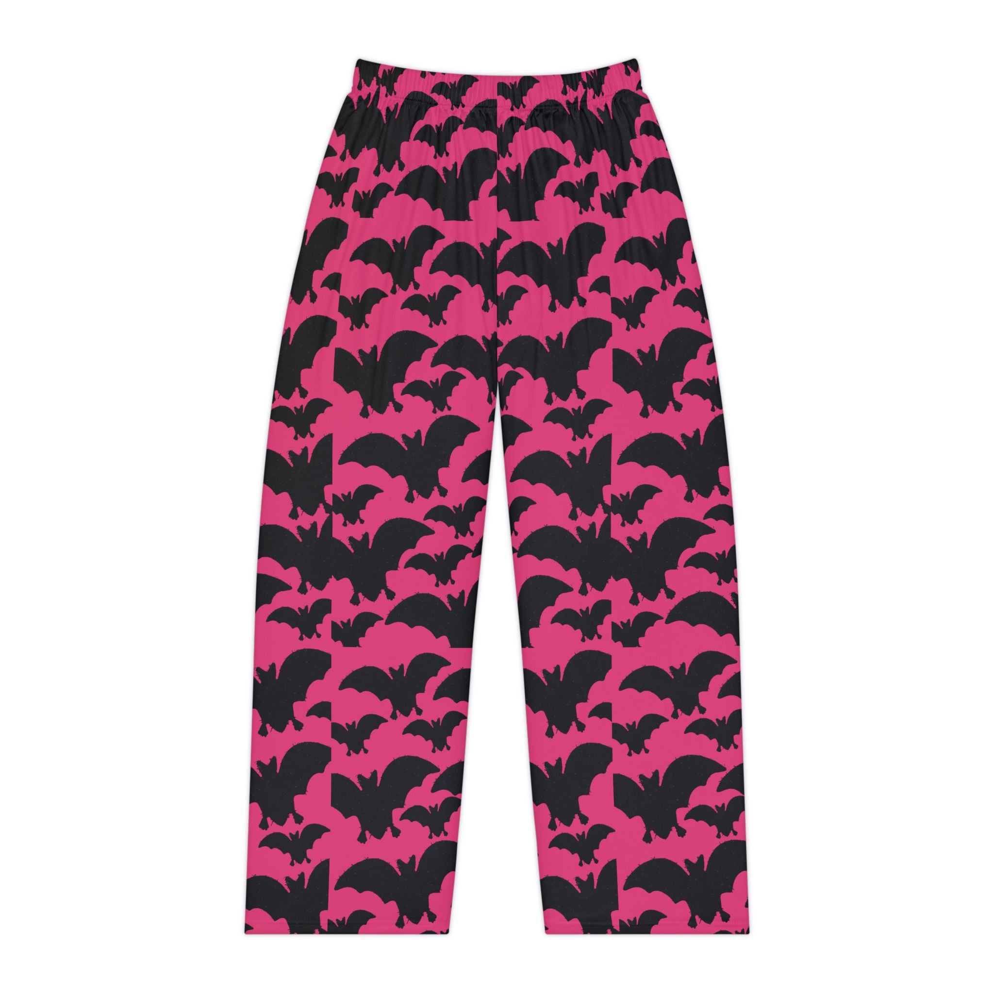 Halloween Bat Pajama Pants — Pink & Black All-Over Print Sleepwear