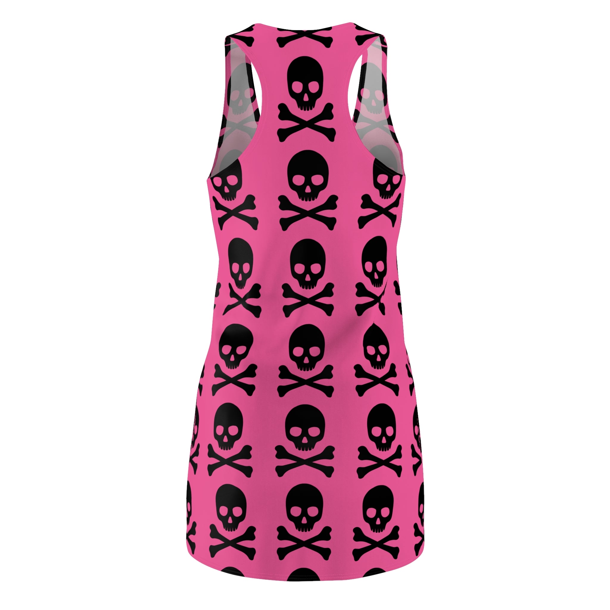 Pink Skull & Crossbones Racerback Dress — Gothic Punk AOP