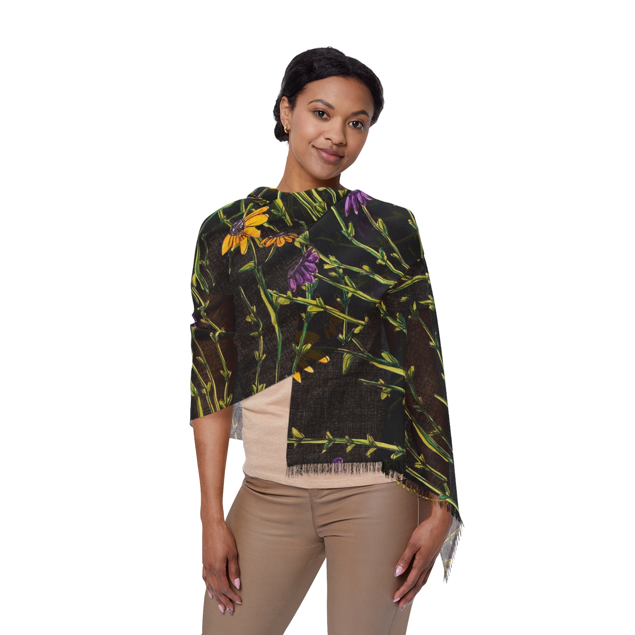 Botanical Meadow Lightweight Scarf — Wildflower Pattern