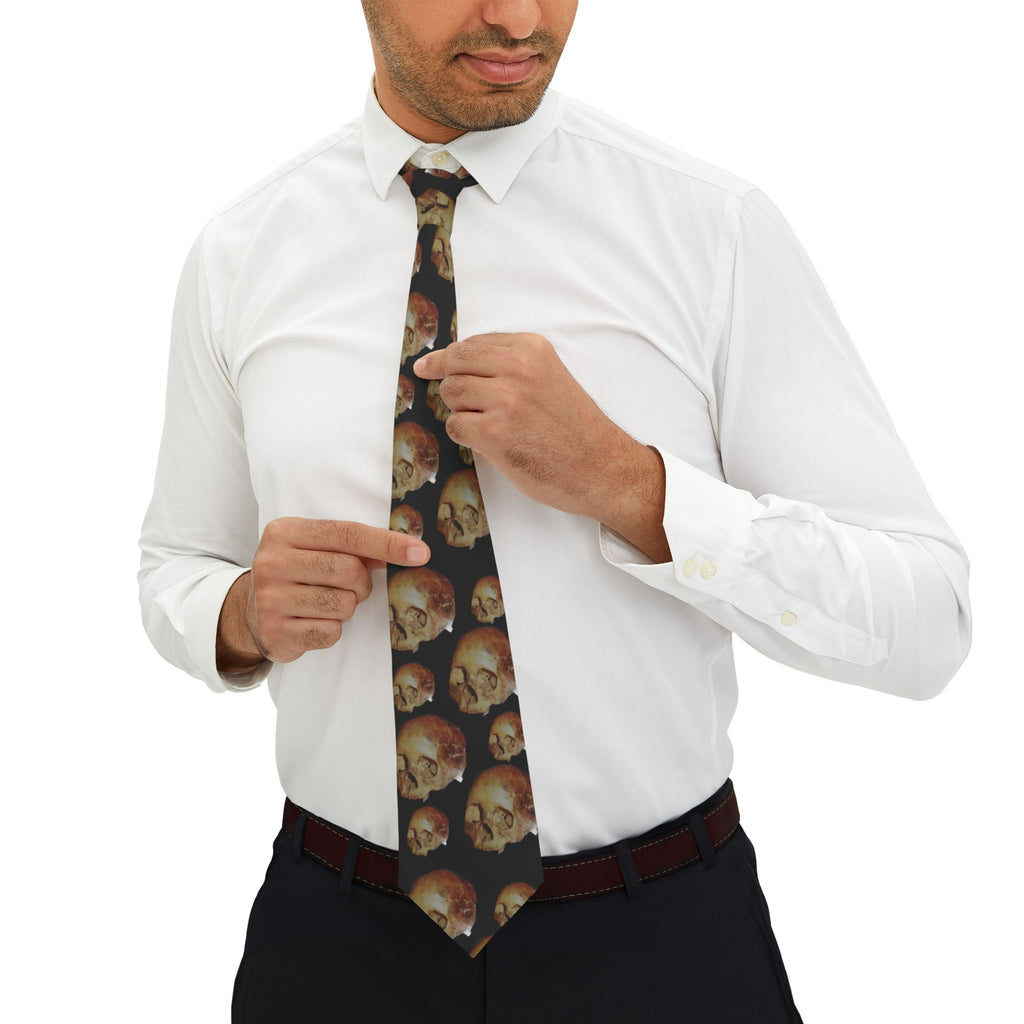 Skull Pattern Necktie — Gothic Halloween Dress Tie