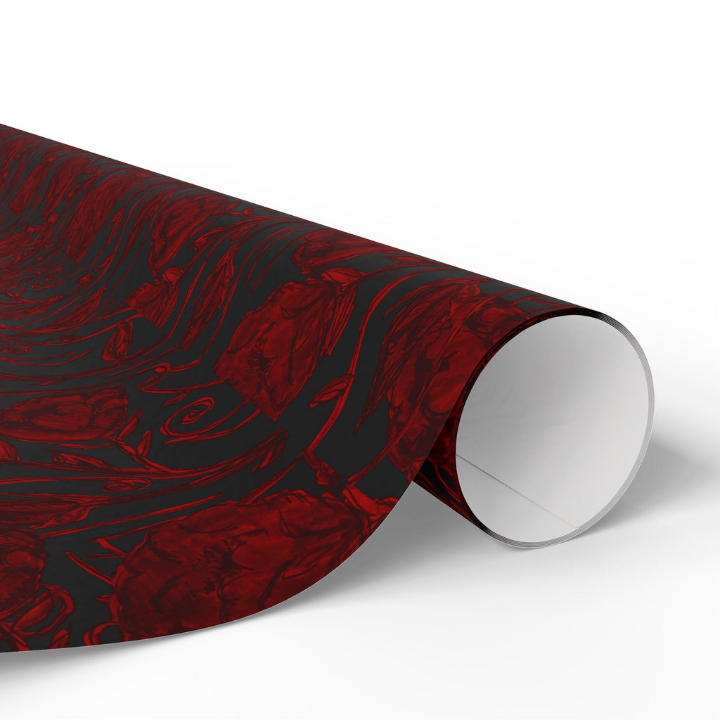 Red Marble Rose Wrapping Paper