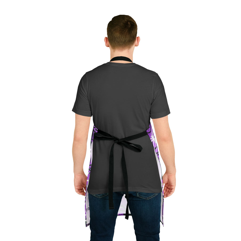 Purple Floral Splash Apron — Bold Abstract Flower Kitchen Apron