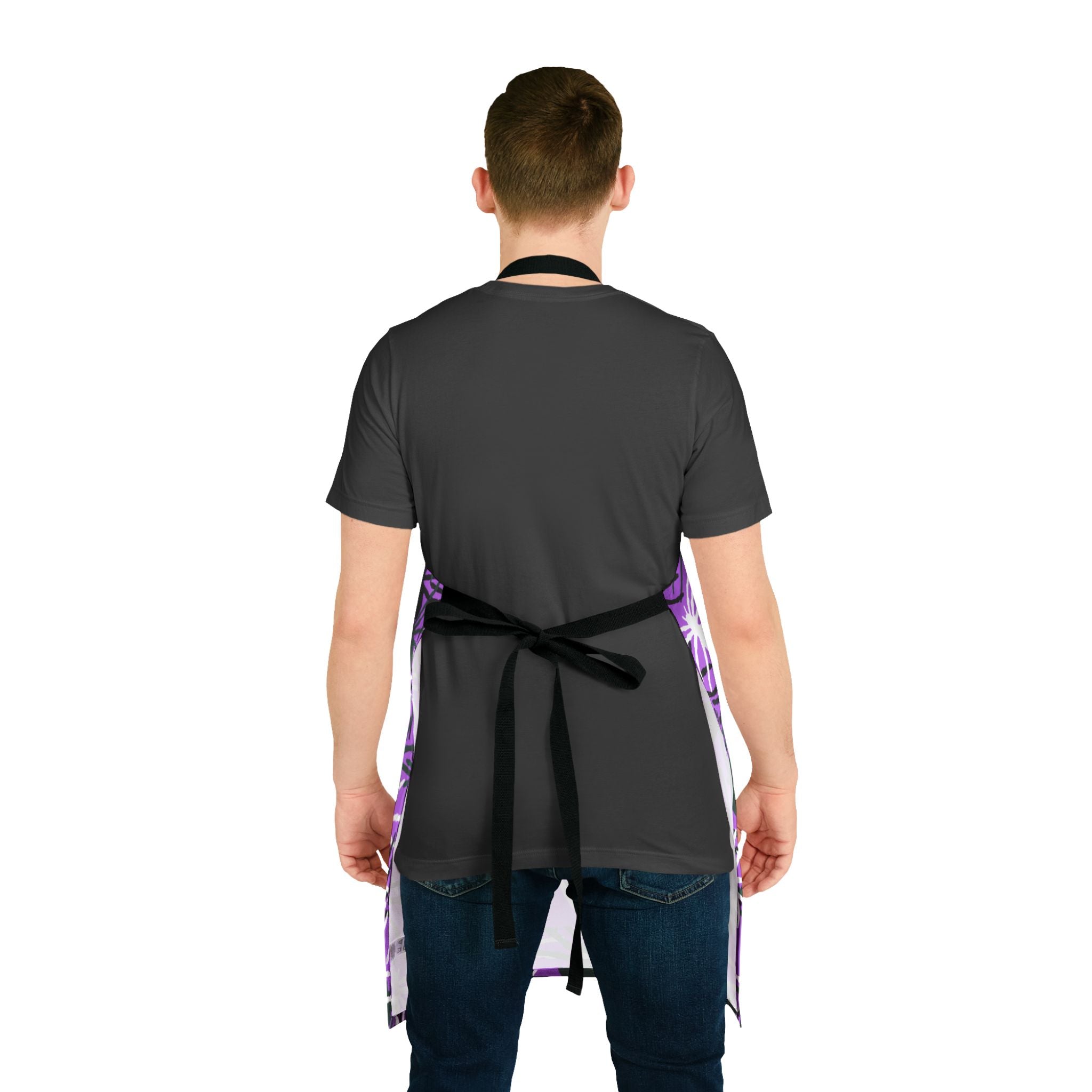 Purple Floral Splash Apron — Bold Abstract Flower Kitchen Apron