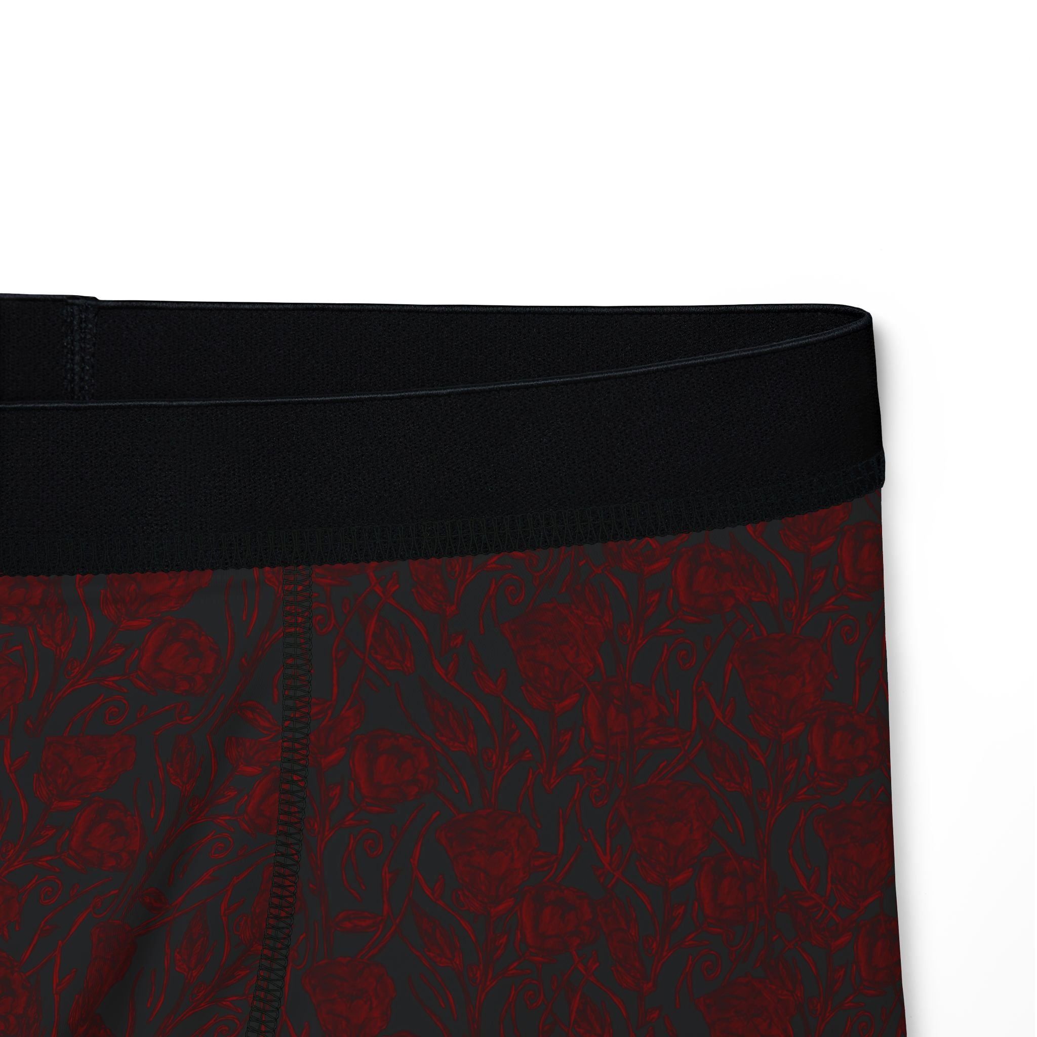 Red Floral Pattern Boxers — Men's Stretch Trunk Underwear