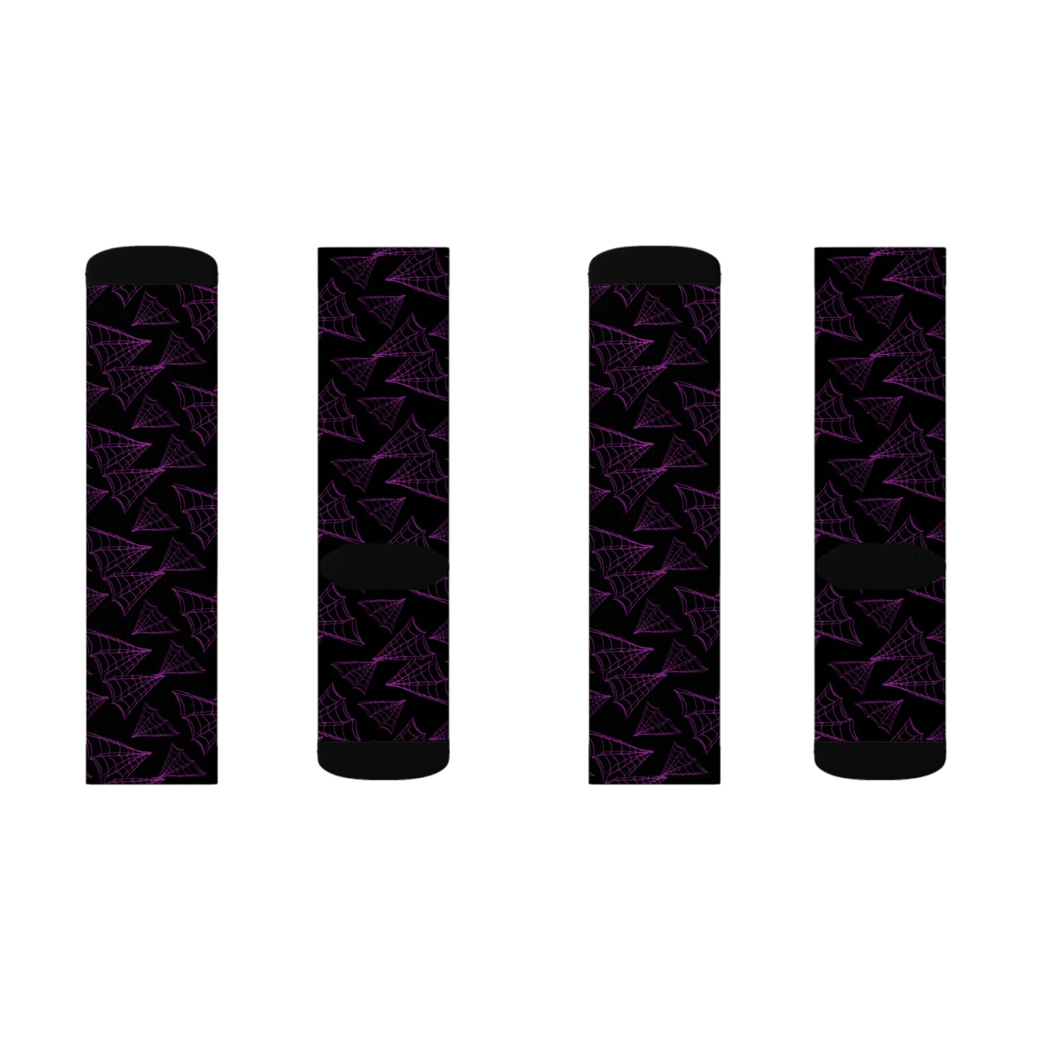 LULLABY Purple Socks — Stylish Black & Violet Crew Socks