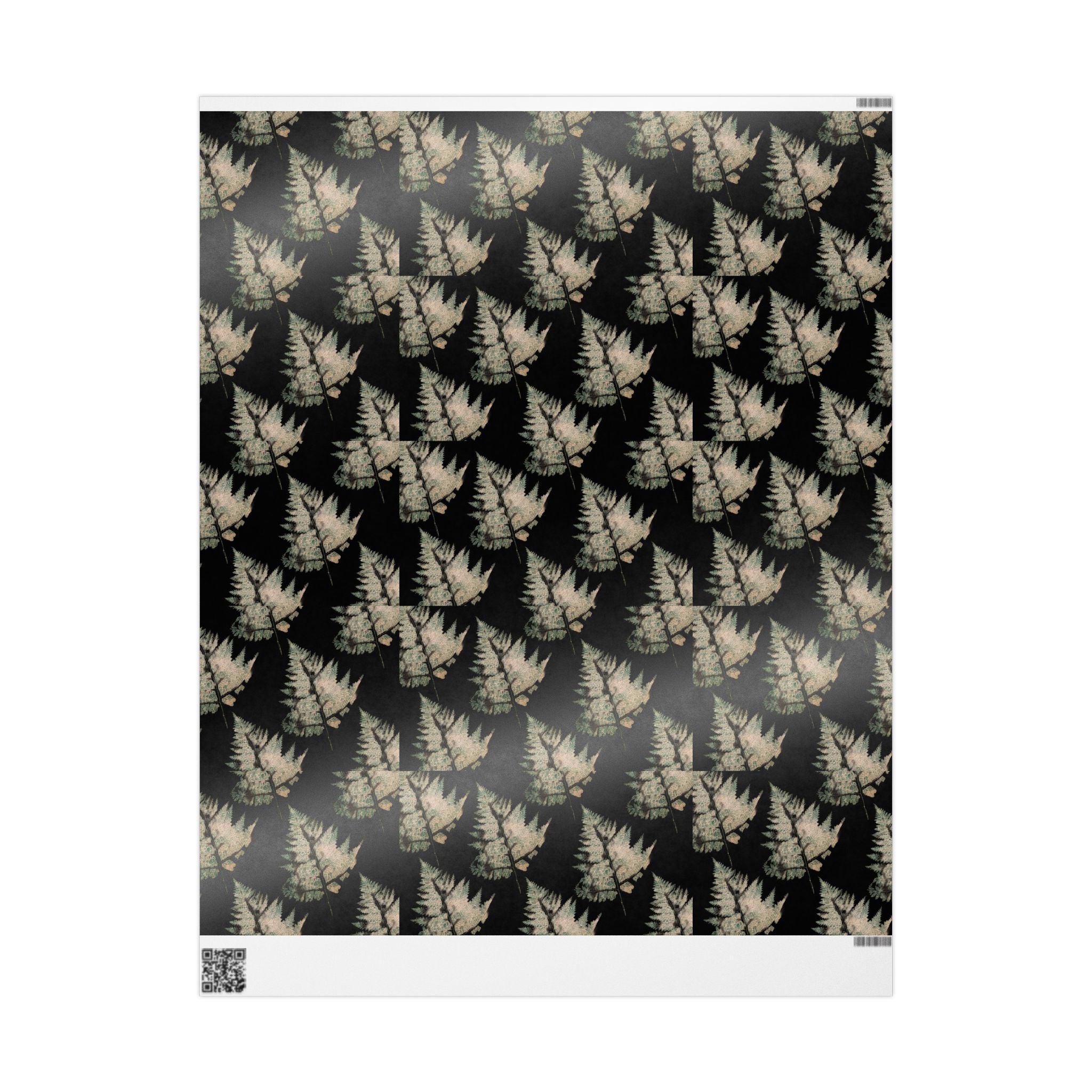 NANCY Wrapping Paper — Black Botanical Gift Wrap