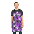 Purple Floral Splash Apron — Bold Abstract Flower Kitchen Apron