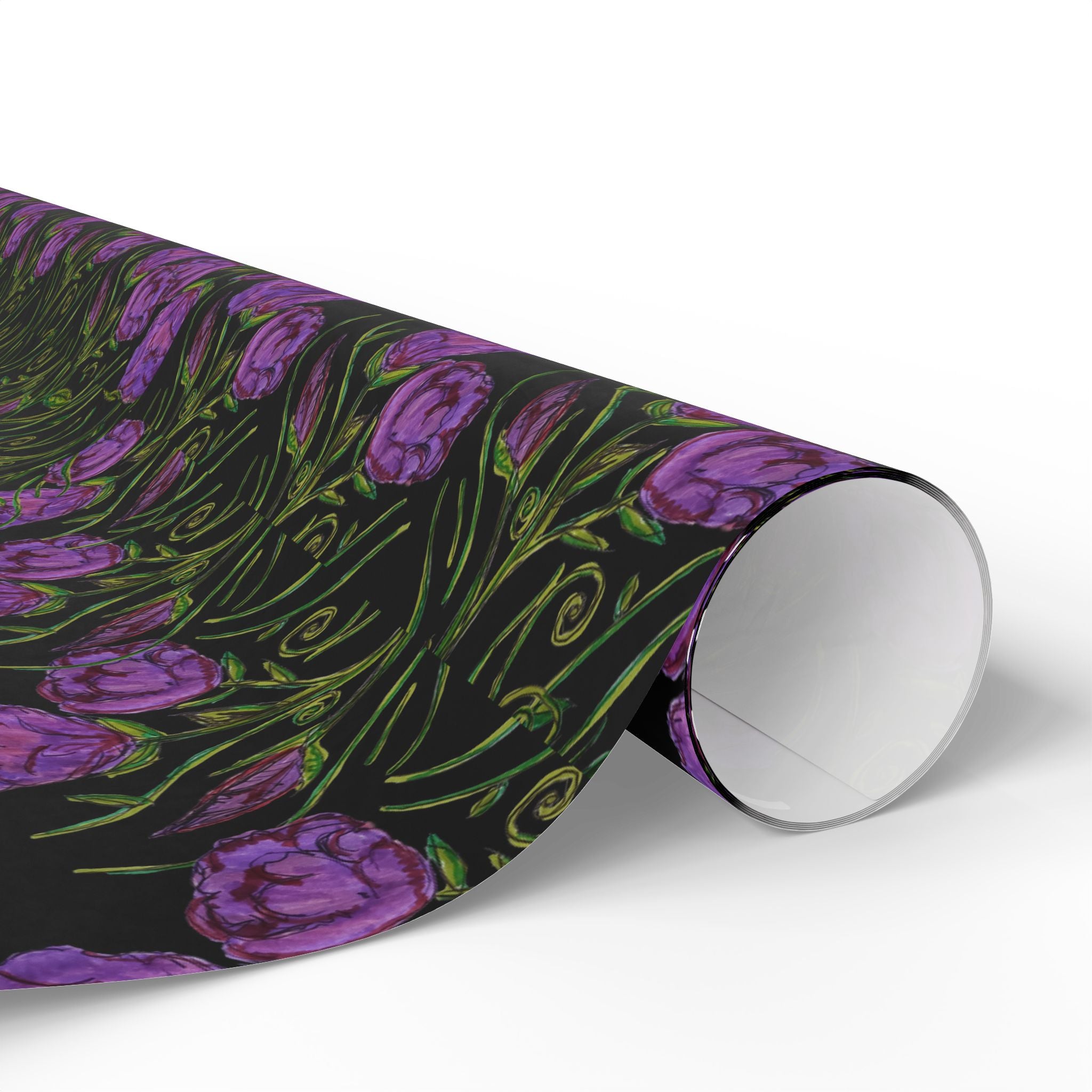 Wrapping Paper — 'Fuck Trump' Purple Roses Pattern