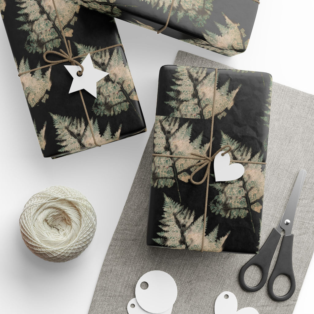 NANCY Wrapping Paper — Black Botanical Gift Wrap