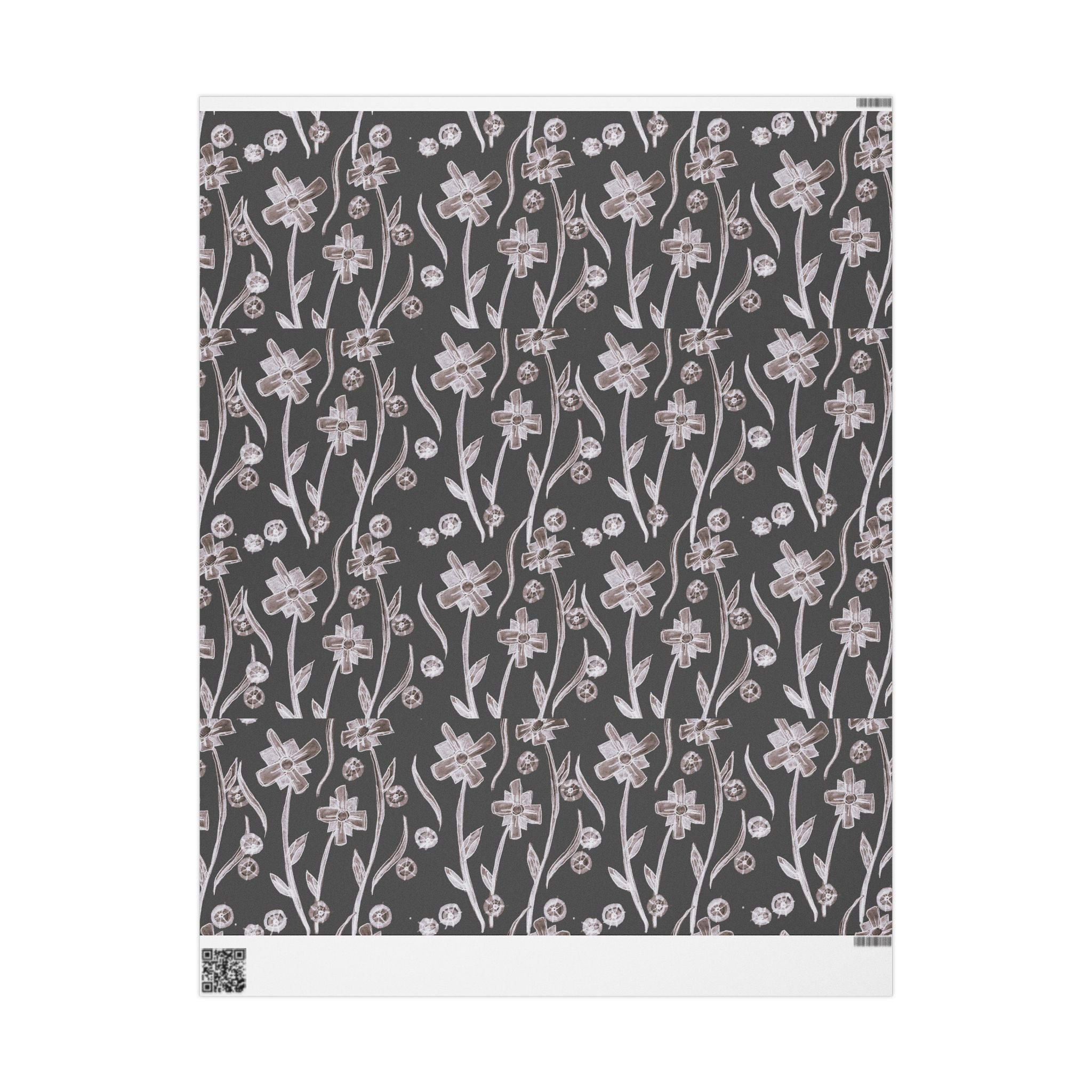 Floral Chalkboard Wrapping Paper – Elegant Hand-Drawn Blossom Gift Wrap
