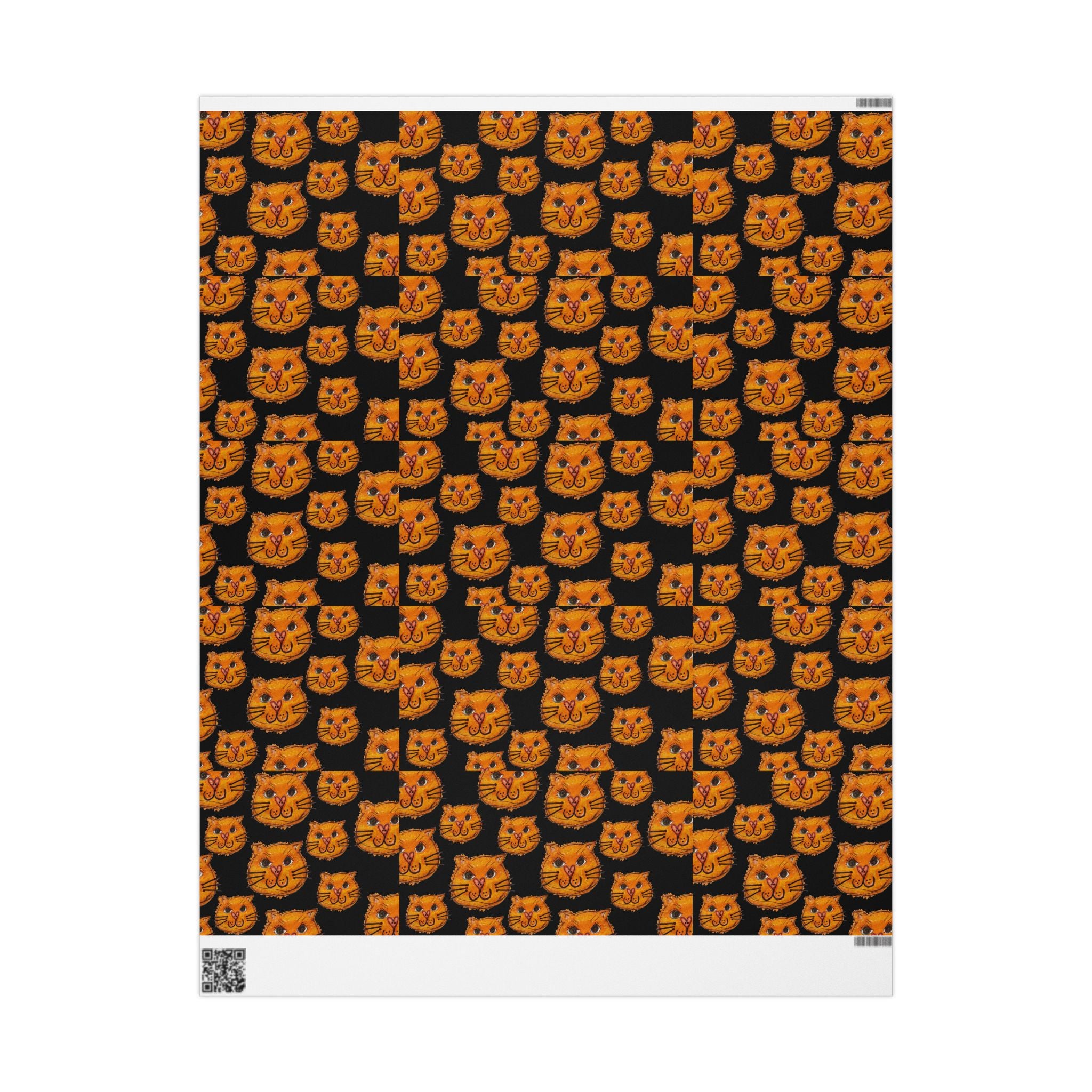 LOVE CATS Wrapping Paper Roll – Orange Cat Pattern Gift Wrap
