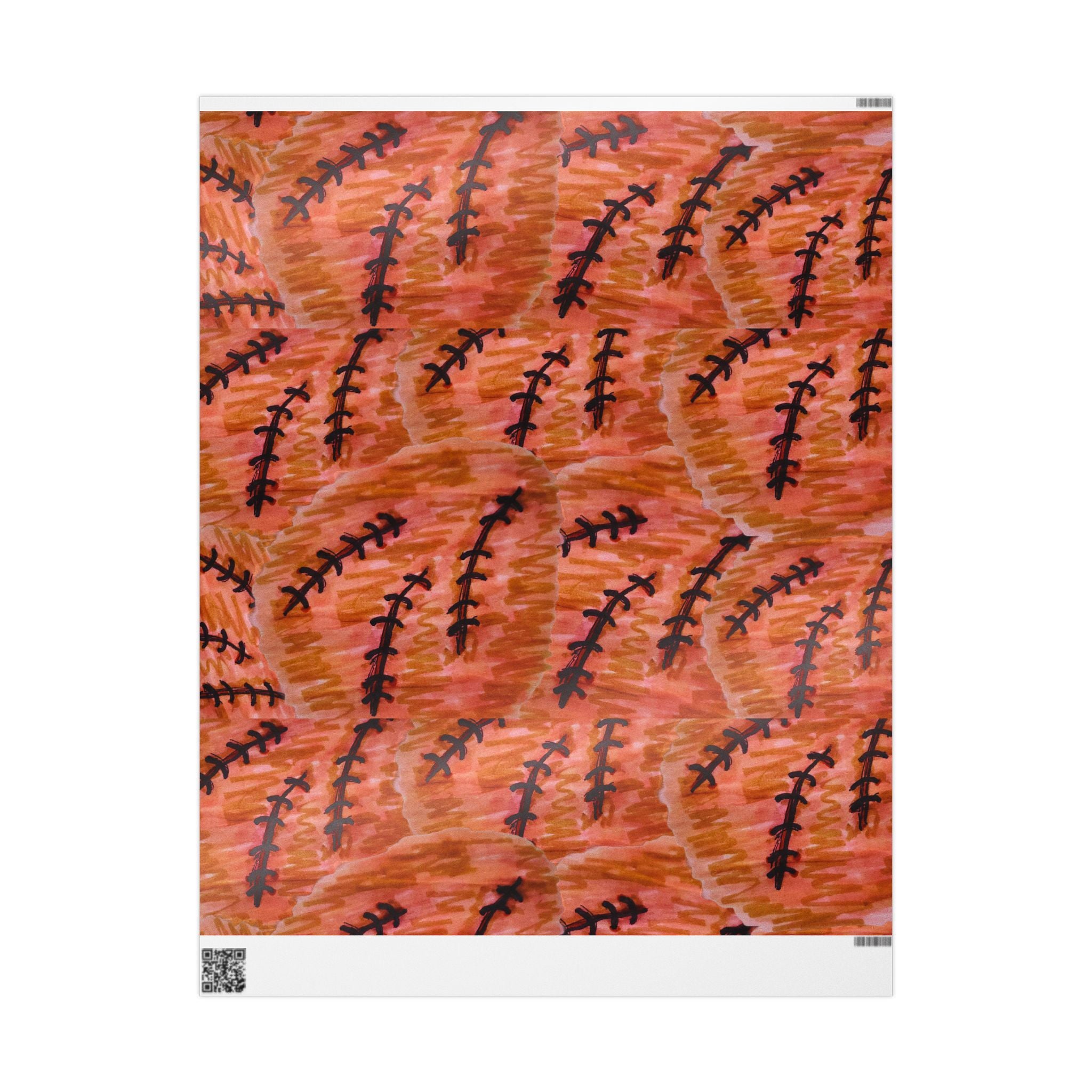 Autumn Fern Wrapping Paper — Rust Orange Leaf Pattern Gift Wrap