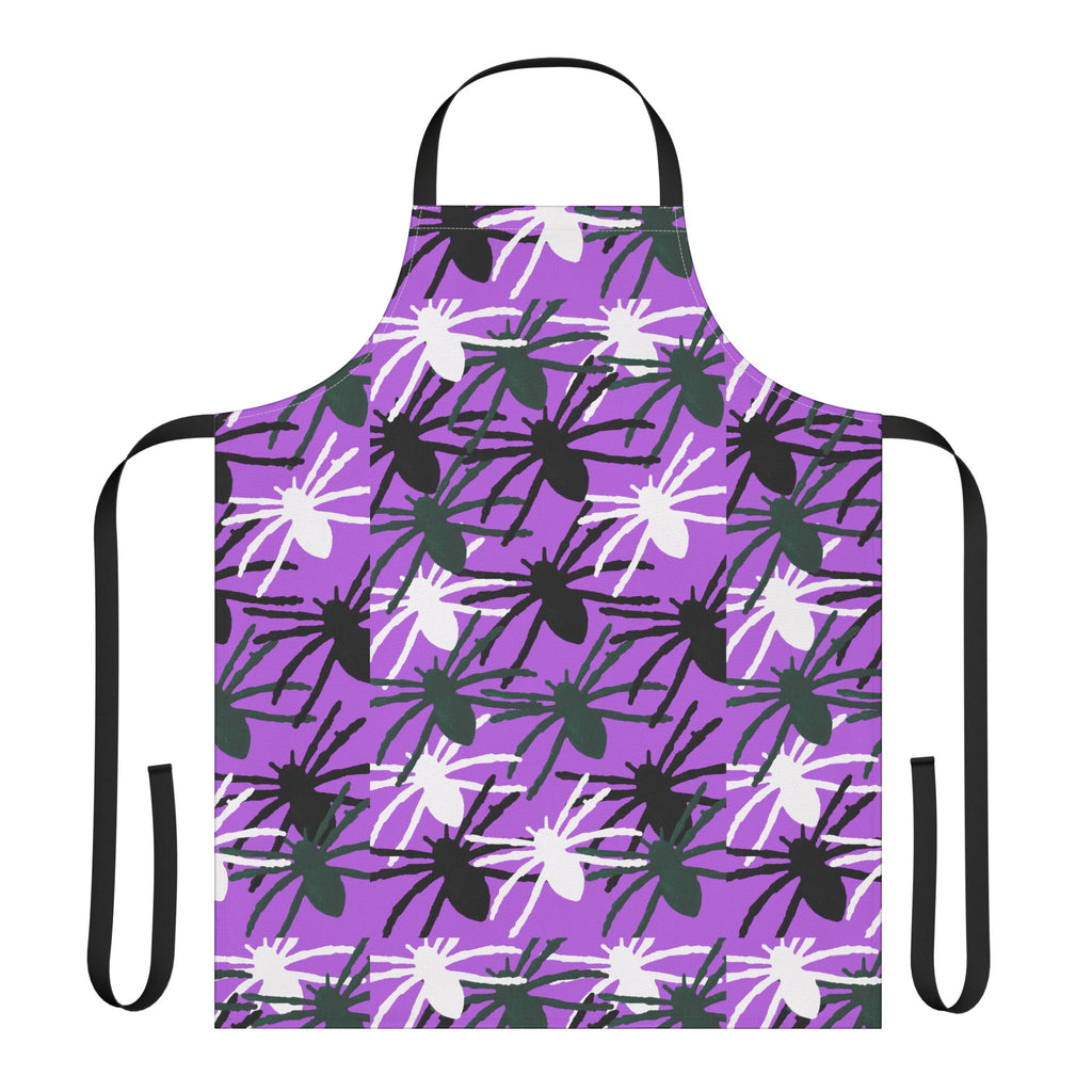 Purple Floral Splash Apron — Bold Abstract Flower Kitchen Apron