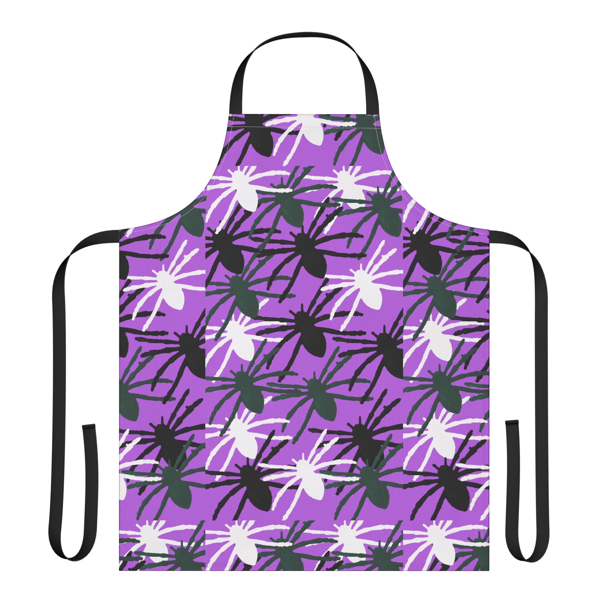 Purple Floral Splash Apron — Bold Abstract Flower Kitchen Apron