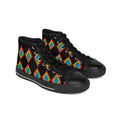 Women's High-Top Sneakers — Colorful Geometric Diamond Pattern