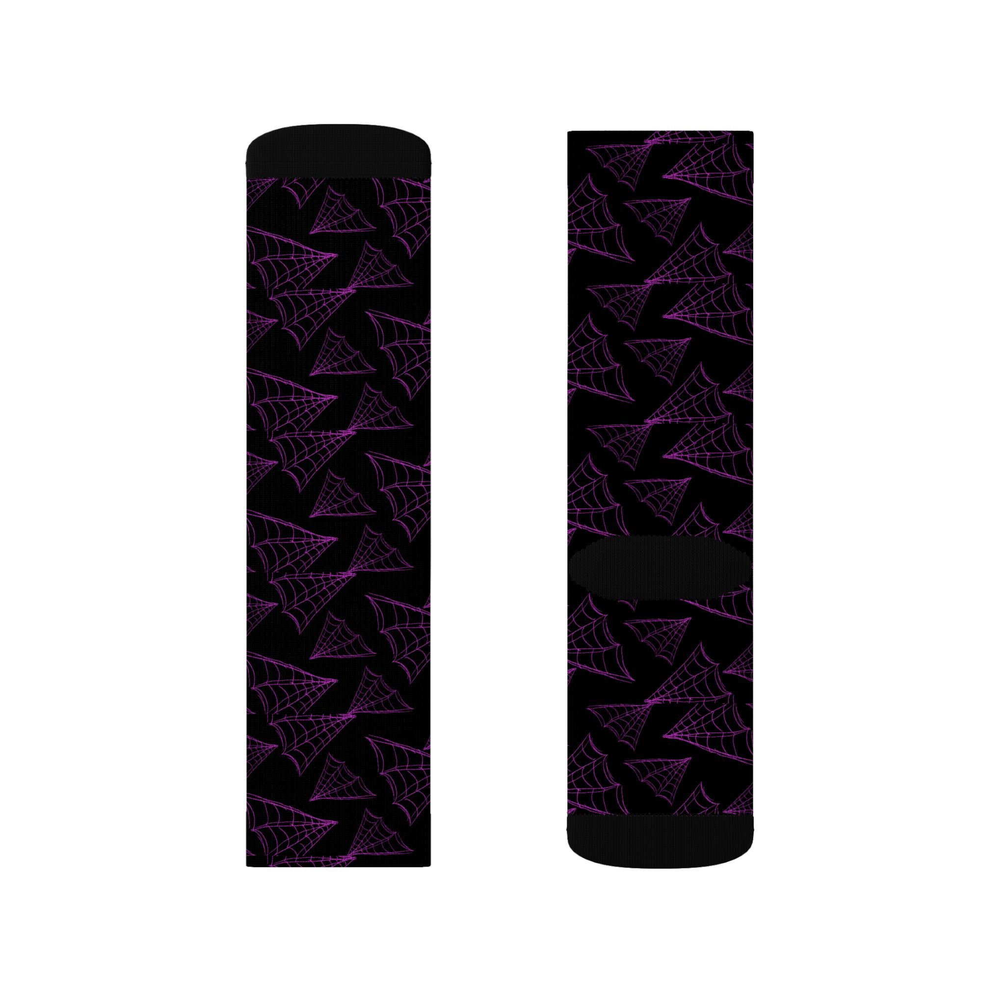LULLABY Purple Socks — Stylish Black & Violet Crew Socks