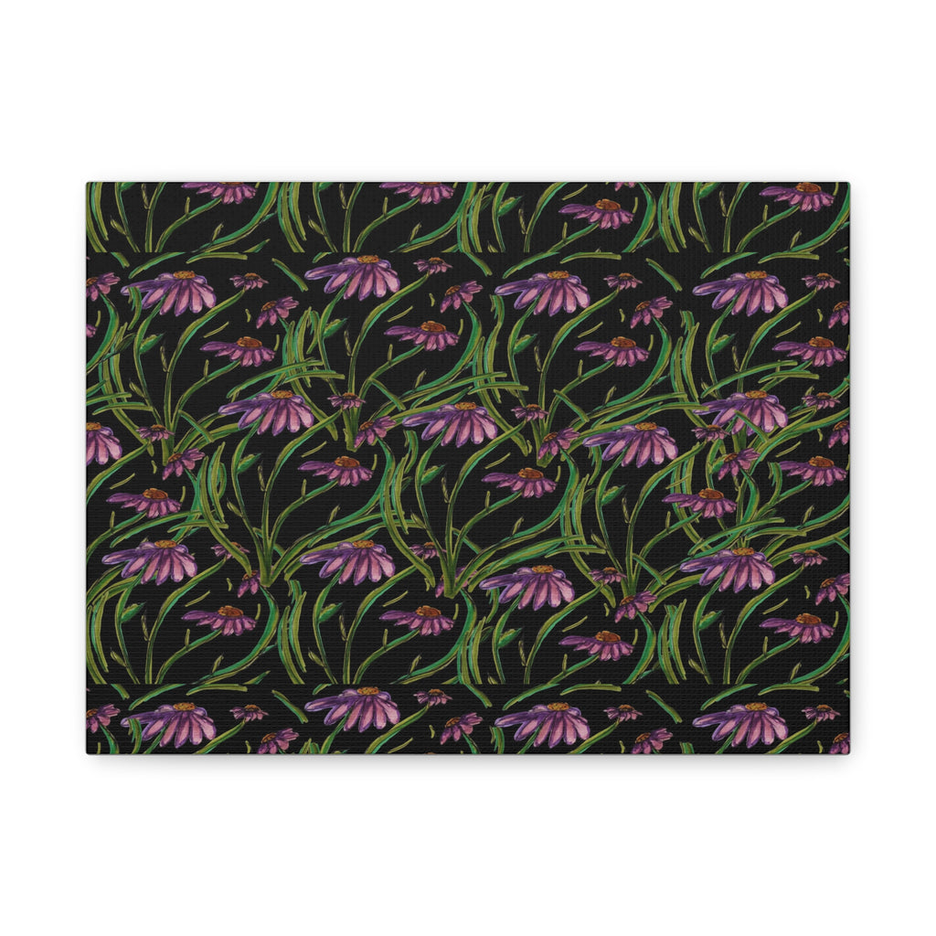 Coneflower Pattern Matte Canvas Wall Art — Stretched 1.25"