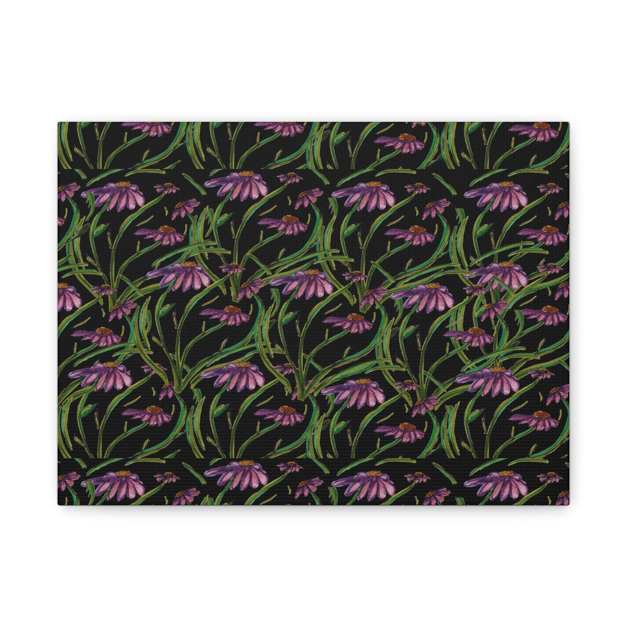 Coneflower Pattern Matte Canvas Wall Art — Stretched 1.25"