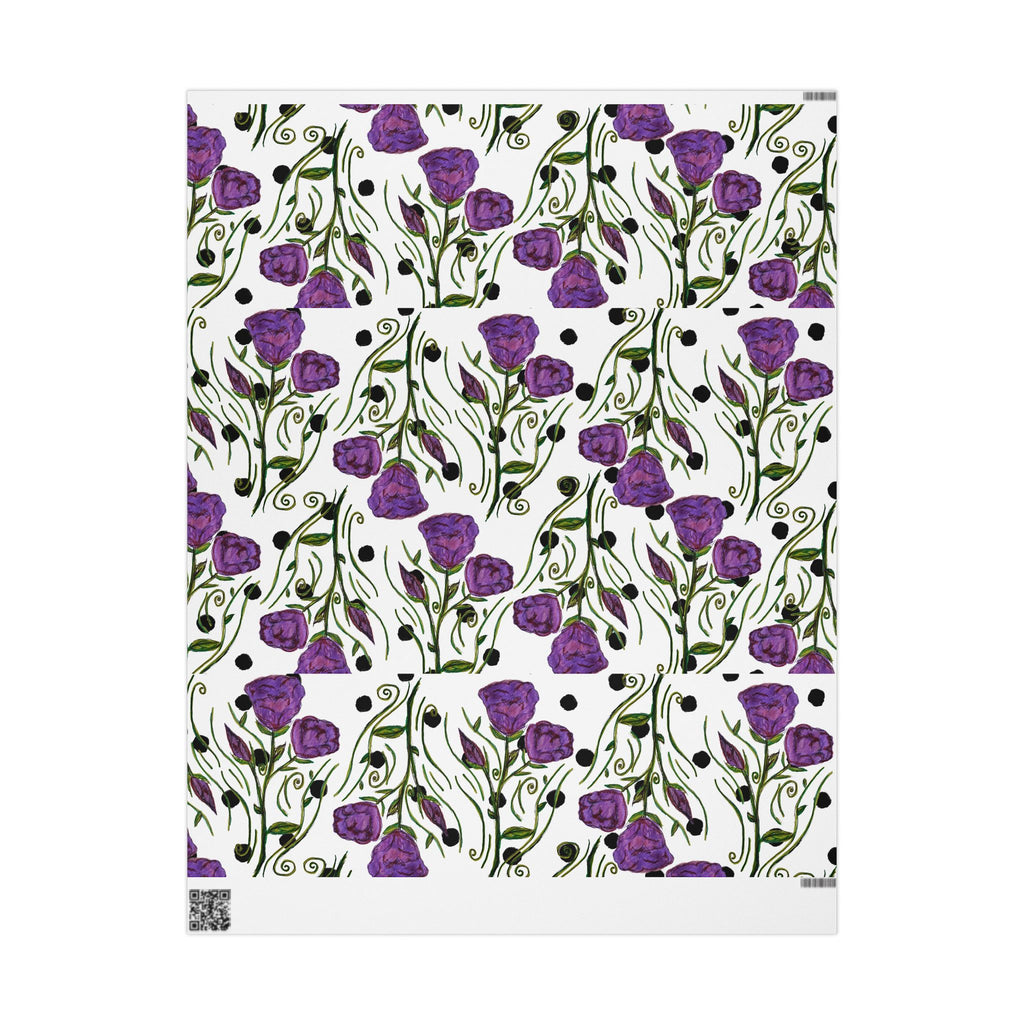 Floral Purple Rose Wrapping Paper – Elegant Gift Wrap for Birthdays & Mother’s Day