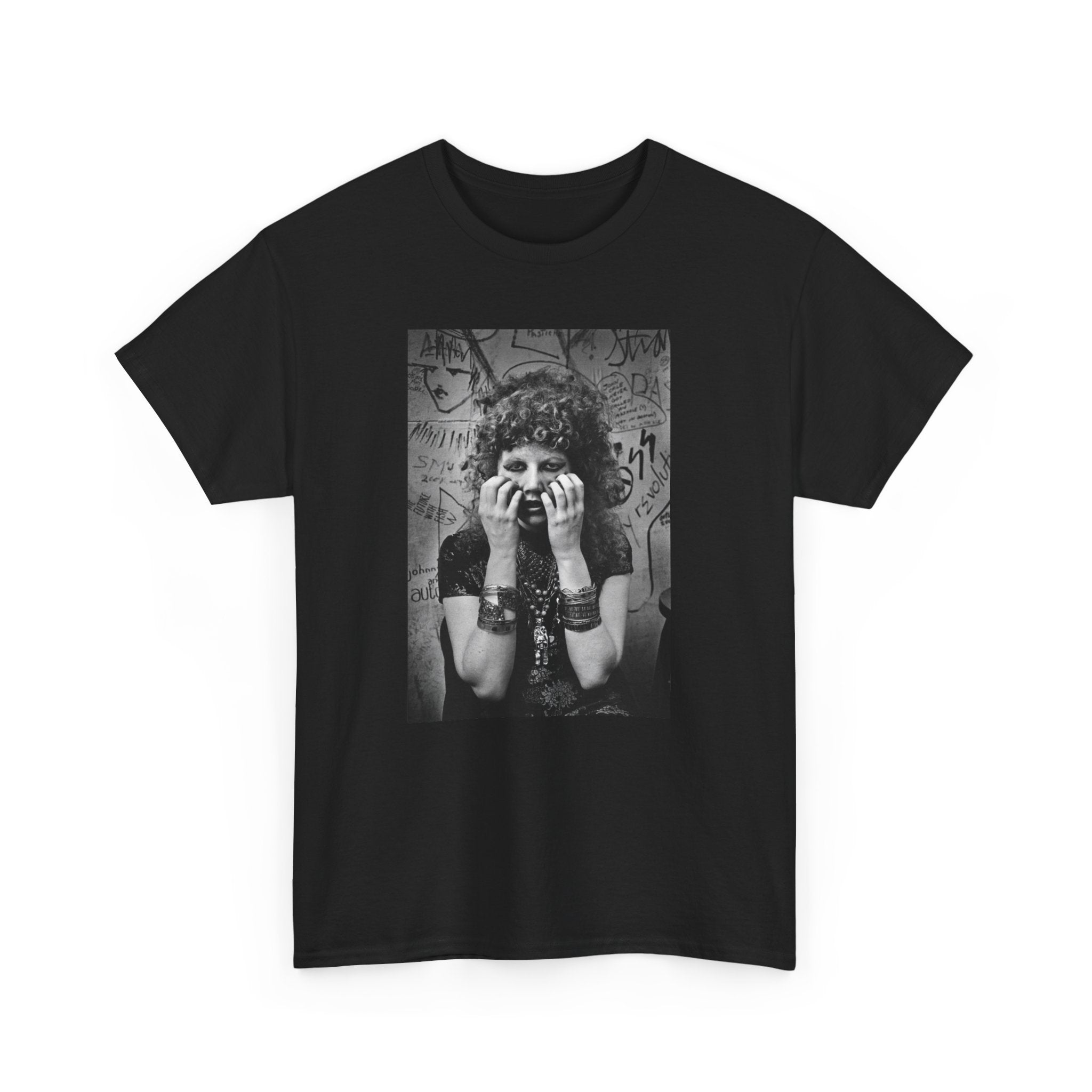 For the LOVE of IVY Black Graphic Tee — Vintage Punk Portrait Photo T‑Shirt