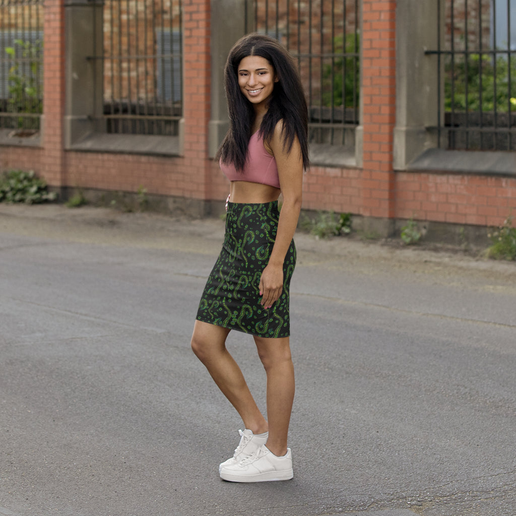 Green Paisley Midnight Pencil Skirt