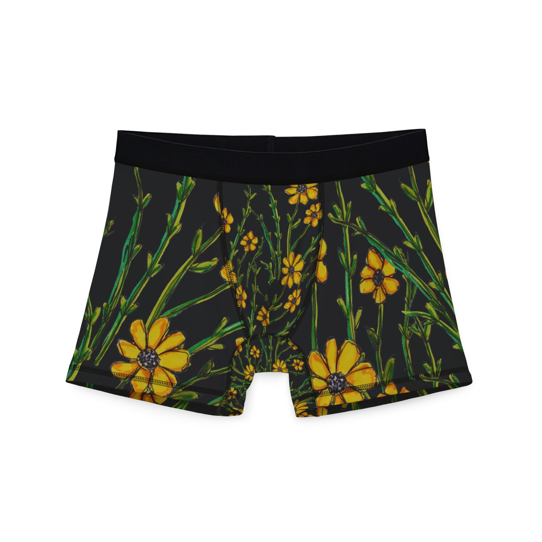 Men's Floral Boxer Shorts – Yellow Wildflower All-Over Print