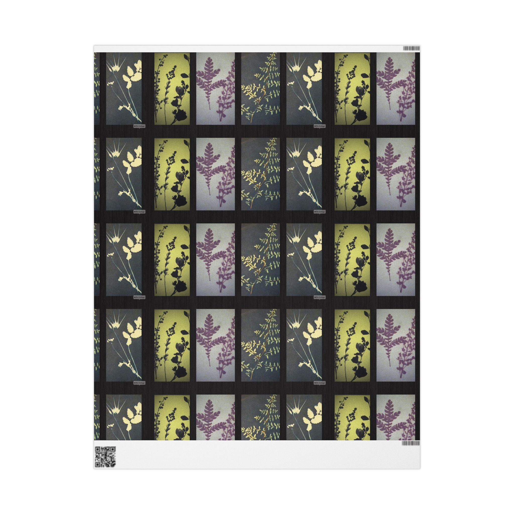 Botanical Windowpane Wrapping Paper — Floral Grid Gift Wrap
